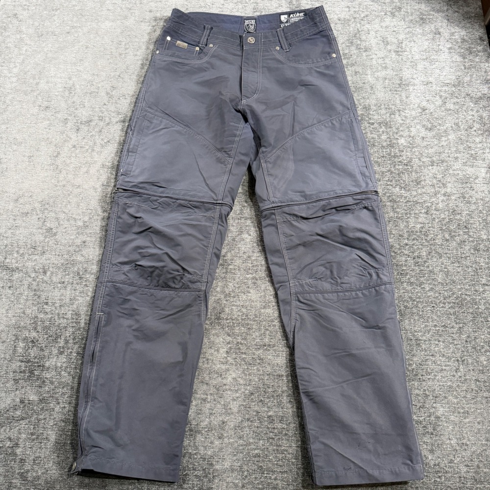 Kuhl Liberator Convertible Stealth Pants Mens 30x32 Grey Hiking Zip Off Cargo